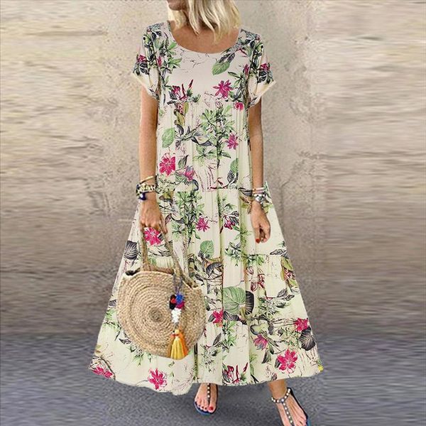 38 casual fashion women dress 2020 womens plus size casual short sleeved boho retro linen print long dress, Black;gray
38 casual fashion women dress 2020 womens plus size casual short sleeved boho retro linen print long dress, Black;gray