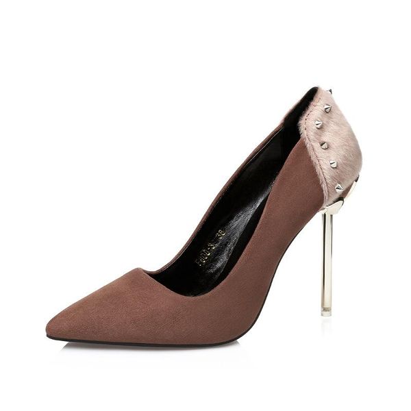 2020 arrival pointed toe office shoes rivet women's concise solid flock shallow high heels 10cm shoes women fashion, Black
2020 arrival pointed toe office shoes rivet women's concise solid flock shallow high heels 10cm shoes women fashion, Black