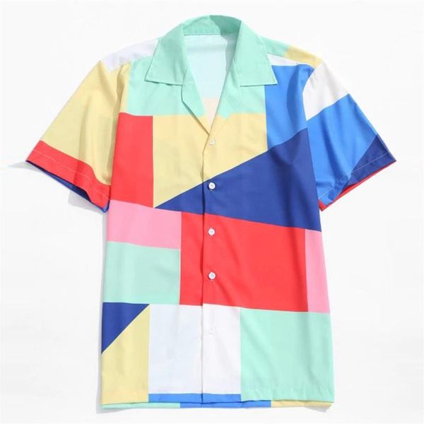 men's casual shirts vogue mens summer fashion lapel geometric colorblock print short sleeve hawaiian shirt, White;black
men's casual shirts vogue mens summer fashion lapel geometric colorblock print short sleeve hawaiian shirt, White;black