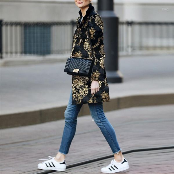 autumn winter women 2019 medium long vintage printed long sleeve slim female coats fashion printed jackets and coats hh0091, Black
autumn winter women 2019 medium long vintage printed long sleeve slim female coats fashion printed jackets and coats hh0091, Black