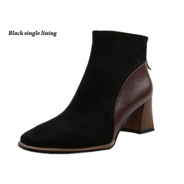 2021 the new shreds of leather square toe ankle boots for women suede from the false heels 22s3, Black
2021 the new shreds of leather square toe ankle boots for women suede from the false heels 22s3, Black