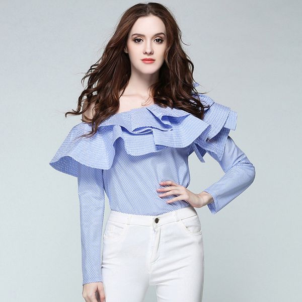 spring summer new fashion ladies slime off the shoulder stylish blouse party lady, White
spring summer new fashion ladies slime off the shoulder stylish blouse party lady, White