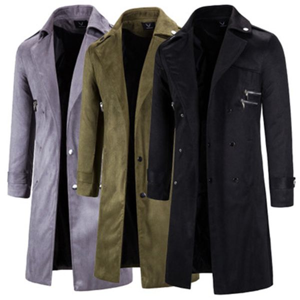 man woolen blends coat fashion trend long sleeve cardigan double breasted windbreaker outerwear designer male winter casual lapel long coats, Black
man woolen blends coat fashion trend long sleeve cardigan double breasted windbreaker outerwear designer male winter casual lapel long coats, Black