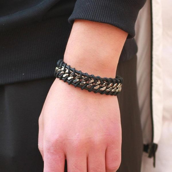 handmade men faux leather braided rope chain motorcycle bracelet bangle jewelry1, Black
handmade men faux leather braided rope chain motorcycle bracelet bangle jewelry1, Black