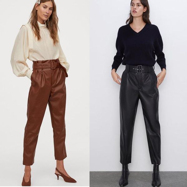 high waist pu leather harem pants with belt loose vintage leisure solid color female long trousers 2021 spring autumn new, Black;white
high waist pu leather harem pants with belt loose vintage leisure solid color female long trousers 2021 spring autumn new, Black;white