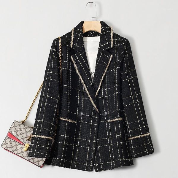 suit jacket ladies autumn and winter small fragrance ladies temperament plaid small suit senior fan office lady1, White;black
suit jacket ladies autumn and winter small fragrance ladies temperament plaid small suit senior fan office lady1, White;black