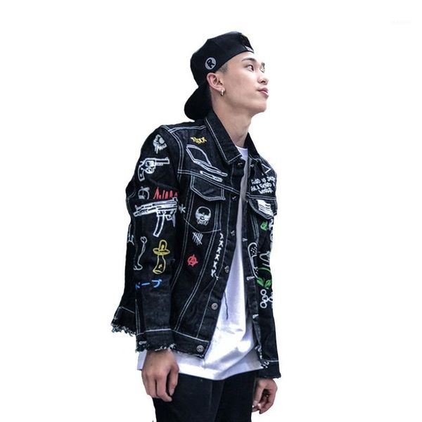 2017 autumn for men denim jacket graffiti hand painted outwear hip hop punk youth man frayed cowboy coat motorcycle overcoat1, Black;brown
2017 autumn for men denim jacket graffiti hand painted outwear hip hop punk youth man frayed cowboy coat motorcycle overcoat1, Black;brown