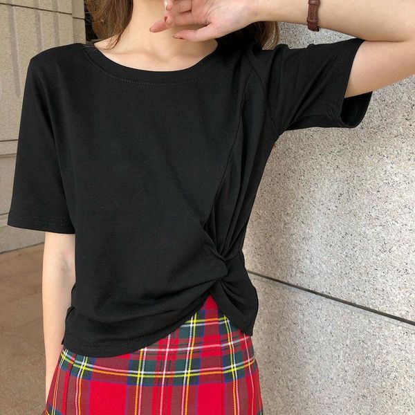 2021 summer casual tanks camis casual o neck short sleeve solid tees knotted tie front women cropped t shirt, White
2021 summer casual tanks camis casual o neck short sleeve solid tees knotted tie front women cropped t shirt, White