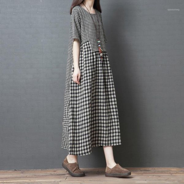casual dresses fashion plaid women dress cotton linen large size loose summer 2021 short sleeve irregular patchwork vintage dress1, Black;gray
casual dresses fashion plaid women dress cotton linen large size loose summer 2021 short sleeve irregular patchwork vintage dress1, Black;gray