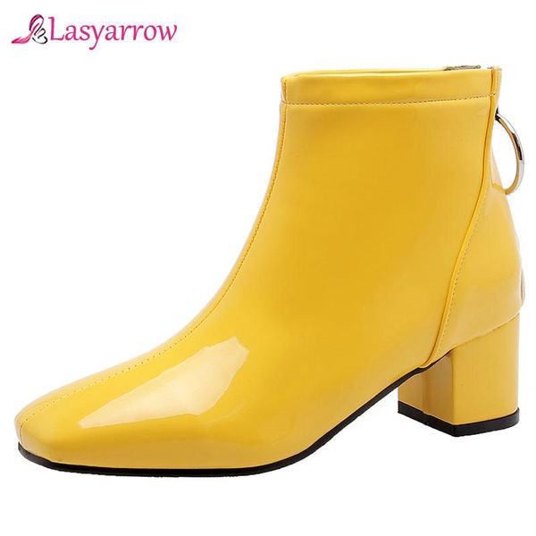 lasyarrow winter women wedding shoes cute yellow pink red white patent leather boots high heels woman ankle j1110, Black
lasyarrow winter women wedding shoes cute yellow pink red white patent leather boots high heels woman ankle j1110, Black