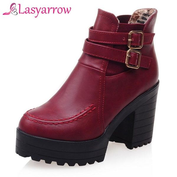 boots lasyarrow fashion black women spring autumn punk buckle platform shoes woman ankle high heels women's
boots lasyarrow fashion black women spring autumn punk buckle platform shoes woman ankle high heels women's