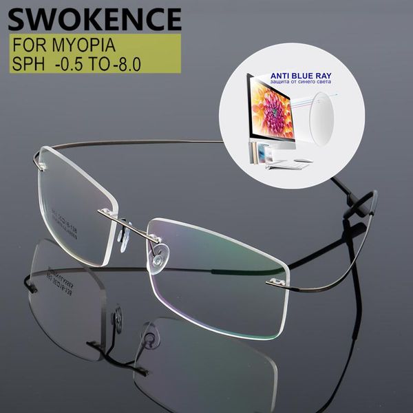 sunglasses swokence anti blue ray rimless myopia glasses prescription -0.5 to -8.0 men women elastic alloy frame cylinder customizable f100, White;black
sunglasses swokence anti blue ray rimless myopia glasses prescription -0.5 to -8.0 men women elastic alloy frame cylinder customizable f100, White;black
