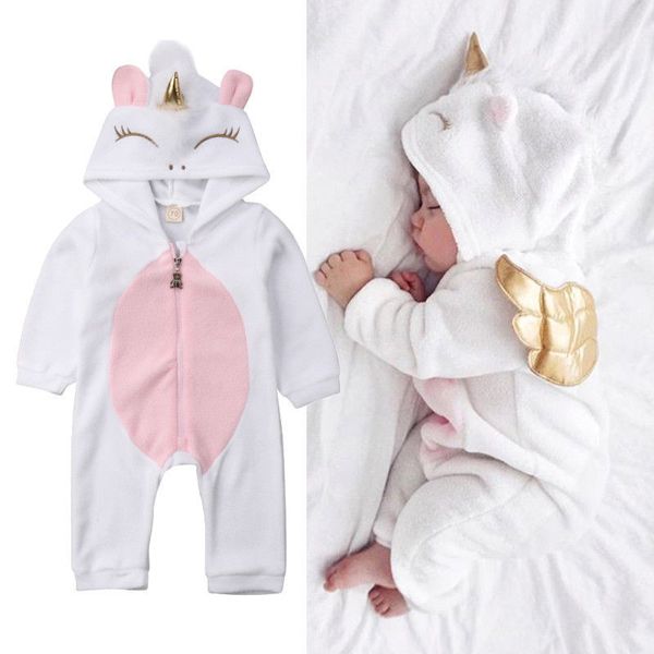 toddler newborn unicorn baby girls fleece romper jumpsuit jumper outfits costume q1215