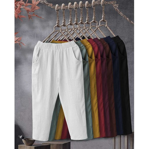 2021 autumn new cotton and hemp casual elastic waist loose thin harem pants small leg capris, Black;white
2021 autumn new cotton and hemp casual elastic waist loose thin harem pants small leg capris, Black;white