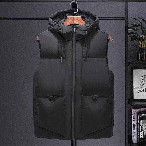 sleeveless cotton jacket 2020 autumn and winter new men's sports vest fashion slim youth thick hooded plus size men, Black;white
sleeveless cotton jacket 2020 autumn and winter new men's sports vest fashion slim youth thick hooded plus size men, Black;white