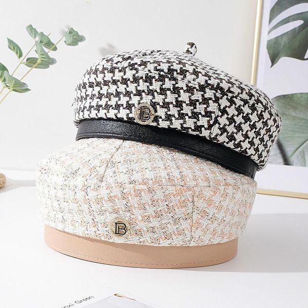 berets jin-swhbias 2021 for women woolen plaid octagonal hat autumn winter vintage painter hats with metal button black, Blue;gray
berets jin-swhbias 2021 for women woolen plaid octagonal hat autumn winter vintage painter hats with metal button black, Blue;gray