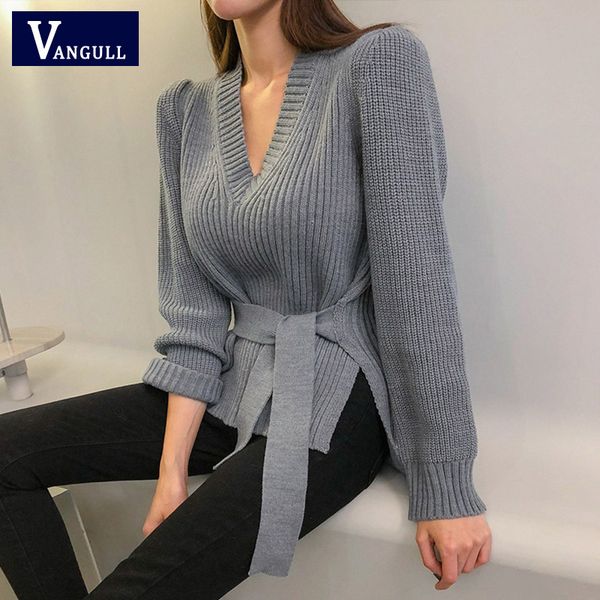 vangull 2020 new v-neck side split women sweaters vintage lace up knitted pullovers femme autumn ladies pullover jumper h1211, White;black
vangull 2020 new v-neck side split women sweaters vintage lace up knitted pullovers femme autumn ladies pullover jumper h1211, White;black