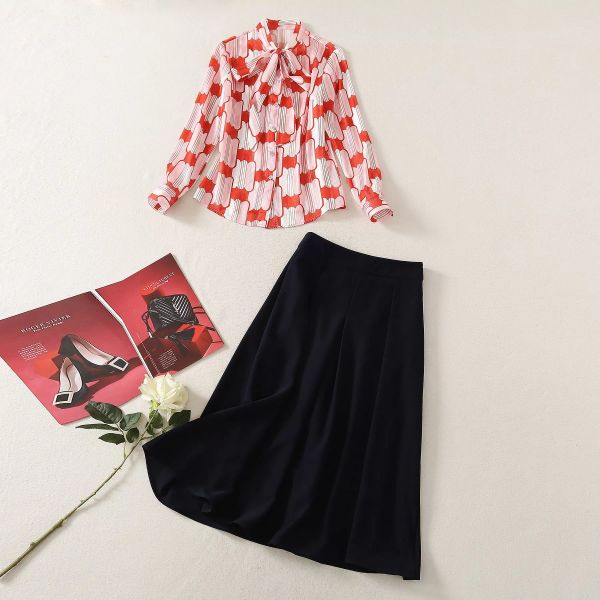 120 2021 spring brand same style two piece skirt regular empire crew neck fashion casual faluolan, White
120 2021 spring brand same style two piece skirt regular empire crew neck fashion casual faluolan, White