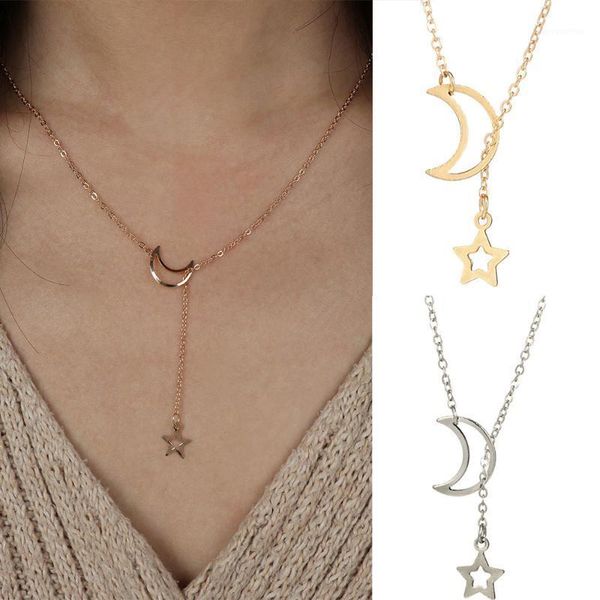 fashion moon star pendant choker necklace gold color alloy zinc chain necklace for women party jewelry archery1, Silver
fashion moon star pendant choker necklace gold color alloy zinc chain necklace for women party jewelry archery1, Silver