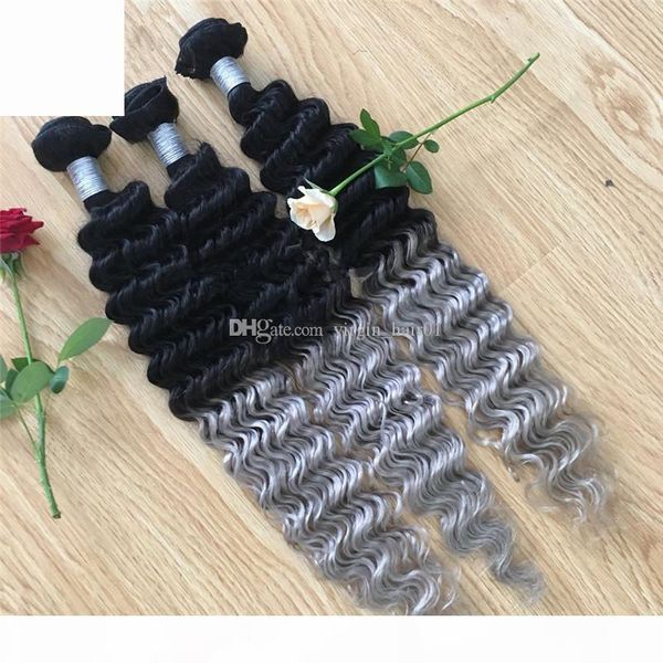 gray brazilian deep wave 3pcs lot ombre silver grey hair weave bundles 1b grey two tone brazillian virginn human hair extensions, Black;brown
gray brazilian deep wave 3pcs lot ombre silver grey hair weave bundles 1b grey two tone brazillian virginn human hair extensions, Black;brown