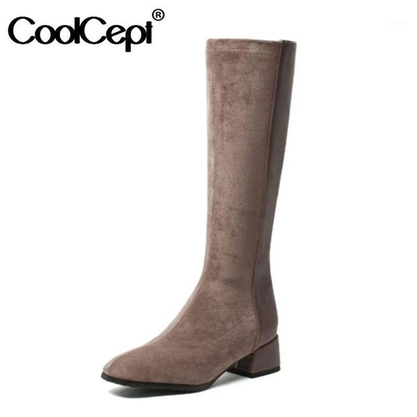coolcept size 31-43 women knee boots thick heel square toe side zipper shoes winter warm boots women office casual footwear1, Black
coolcept size 31-43 women knee boots thick heel square toe side zipper shoes winter warm boots women office casual footwear1, Black