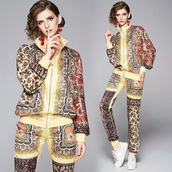 2021 new spring runway geometry pattern pant suit women's turtleneck vintage printed zipper jacket coat and long pants two piece set 74, Black;gray
2021 new spring runway geometry pattern pant suit women's turtleneck vintage printed zipper jacket coat and long pants two piece set 74, Black;gray