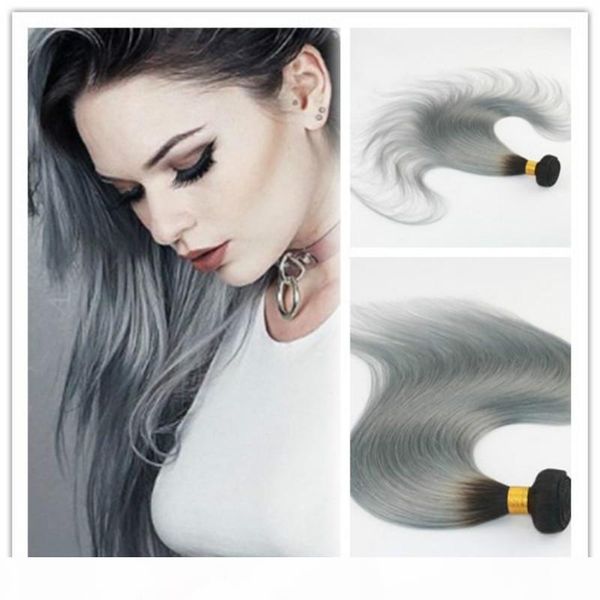 two tone color ombre hair weft brazilian straight human hair extensions remy hair bundles 100g piece, Black
two tone color ombre hair weft brazilian straight human hair extensions remy hair bundles 100g piece, Black