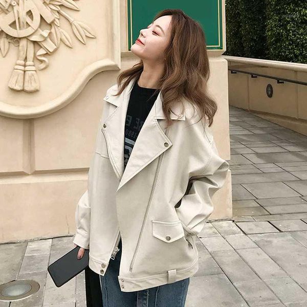 autumn women faux soft leather loose jacket pu motorcycle zipper streetwear overcoat black punk female casual outerwear1
autumn women faux soft leather loose jacket pu motorcycle zipper streetwear overcoat black punk female casual outerwear1