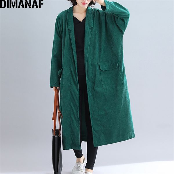 dimanaf women jackets plus size long coat corduroy autumn winter big size cardigan female clothes loose oversized outerwear lj200813, Black;brown
dimanaf women jackets plus size long coat corduroy autumn winter big size cardigan female clothes loose oversized outerwear lj200813, Black;brown