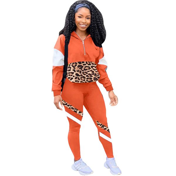 women leopard splicing 2pcs sets fashion trend long sleeve zipper hooded pants sport suits designer female spring new casual tracksuits, Gray
women leopard splicing 2pcs sets fashion trend long sleeve zipper hooded pants sport suits designer female spring new casual tracksuits, Gray
