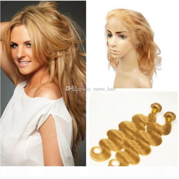 new arrival honey blonde #27 body wave human hair bundles with 360 lace band frontal closure with adjustable straps with baby hair, Black;brown
new arrival honey blonde #27 body wave human hair bundles with 360 lace band frontal closure with adjustable straps with baby hair, Black;brown