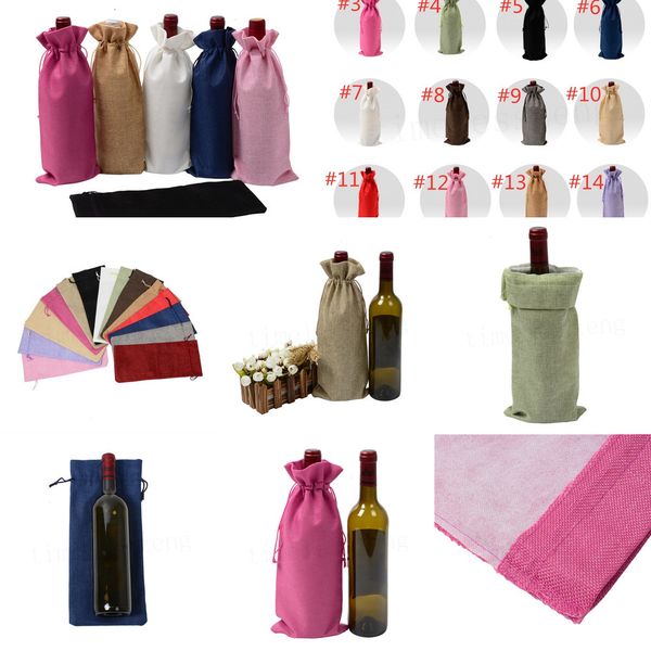 te83dustproof 18 colors linen drawstring wine bags bottle packaging bag champagne pouches party gift wrap w95555
te83dustproof 18 colors linen drawstring wine bags bottle packaging bag champagne pouches party gift wrap w95555