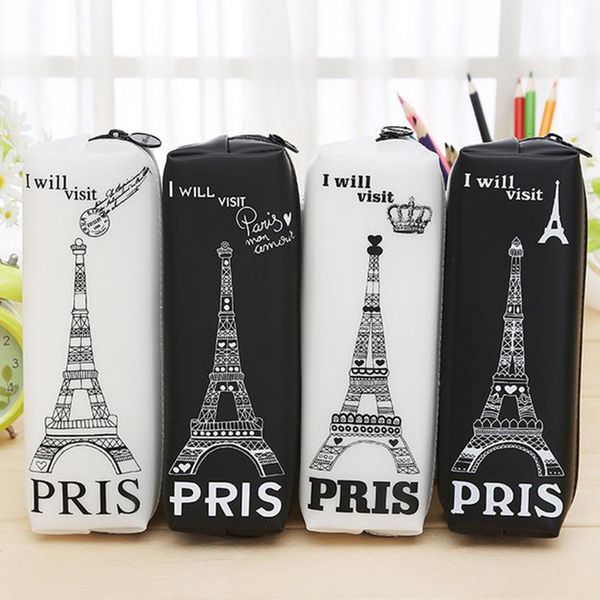Black White Silica gel Eiffel Tower Pencil bag fountain pen case school supplies pencil case plumier scolaire pencil pouch 04946
Black White Silica gel Eiffel Tower Pencil bag fountain pen case school supplies pencil case plumier scolaire pencil pouch 04946