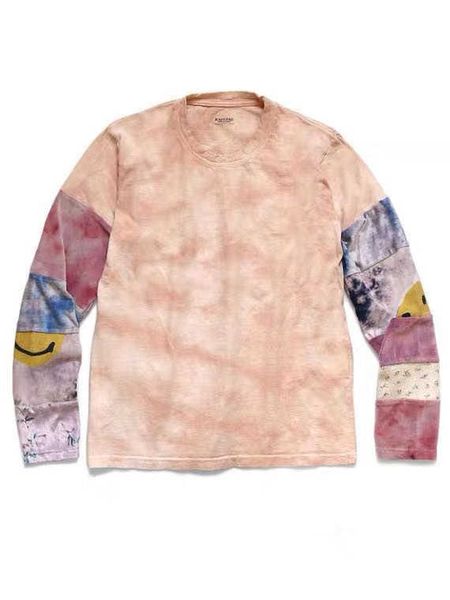 men's hoodies kapital hirata hiro halo dye color matching smiley face print long sleeve round neck pullover, Black
men's hoodies kapital hirata hiro halo dye color matching smiley face print long sleeve round neck pullover, Black