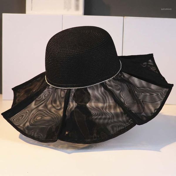 vintage sun hats straw hat big wide brim retro elegant mesh crystal hat female loose sunshade flat cap beach visors hats1, Blue;gray
vintage sun hats straw hat big wide brim retro elegant mesh crystal hat female loose sunshade flat cap beach visors hats1, Blue;gray