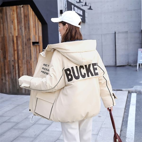 plus size women thick jacket winter fashion parka korean style loose hooded letter print casual coat femme chaqueta mujer 201210, Black
plus size women thick jacket winter fashion parka korean style loose hooded letter print casual coat femme chaqueta mujer 201210, Black