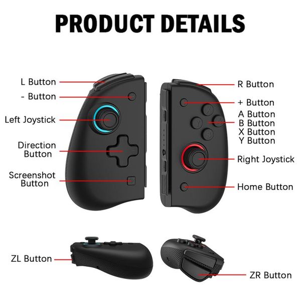 1 pair left 1 right gamepad game controller for switch ns gamepad joypad for switch ns console accessories