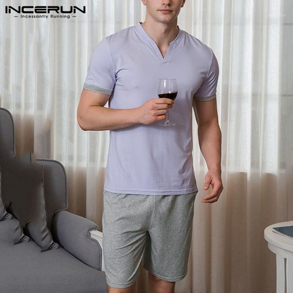 incerun cotton men pajamas sets short sleeve v neck sleepwear shorts 2 pieces patchwork 2020 leisure men nightwear sets homewear1, Black;brown
incerun cotton men pajamas sets short sleeve v neck sleepwear shorts 2 pieces patchwork 2020 leisure men nightwear sets homewear1, Black;brown