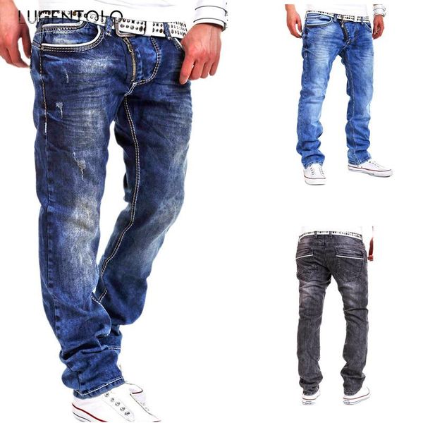 men's jeans summer straight zipper casual pocket solid slim mid-waist pants faashion men's long jeans lugentolo, Blue
men's jeans summer straight zipper casual pocket solid slim mid-waist pants faashion men's long jeans lugentolo, Blue