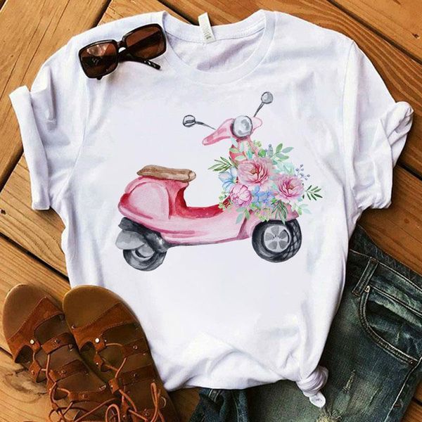 women t-shirt summer new floral locomotive harajuku printed casual t-shirt graphic o-neck girls tee, White
women t-shirt summer new floral locomotive harajuku printed casual t-shirt graphic o-neck girls tee, White