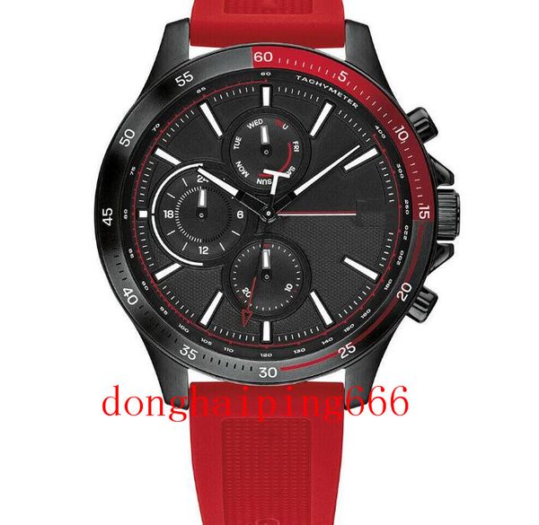 men's watch th1791722 black case silicone strap multi-function male wristwatch, Slivery;brown
men's watch th1791722 black case silicone strap multi-function male wristwatch, Slivery;brown