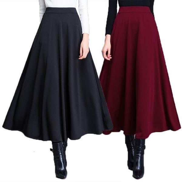 women skirt summer autumn casual high waist mid-calf skirts solid color elegant fashion a-line skirt female black red
women skirt summer autumn casual high waist mid-calf skirts solid color elegant fashion a-line skirt female black red