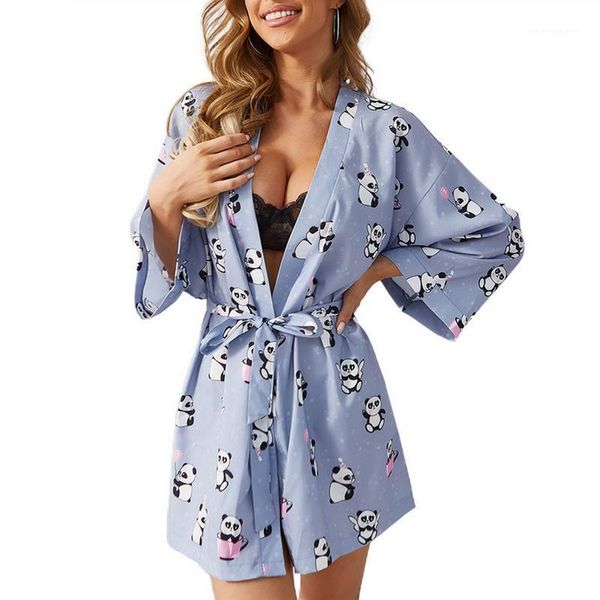 women's sleepwear 2021 autumn womens robe nightwear fashion loose v-neck lace up belt panda print home tracksuit1, Black;red
women's sleepwear 2021 autumn womens robe nightwear fashion loose v-neck lace up belt panda print home tracksuit1, Black;red
