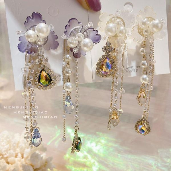 mengjiqiao korean fashion acrylic flower long pearl tassel drop earrings for women girls waterdrop crystal party pendientes, Silver
mengjiqiao korean fashion acrylic flower long pearl tassel drop earrings for women girls waterdrop crystal party pendientes, Silver