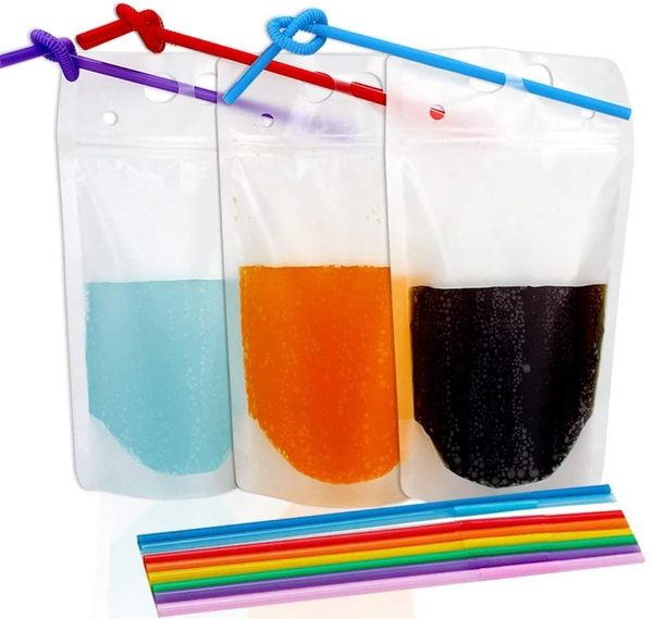 100pcs clear drink pouches bags frosted zipper stand-up plastic drinking bag with straw with holder reclosable heat-proof plastic straw cups
100pcs clear drink pouches bags frosted zipper stand-up plastic drinking bag with straw with holder reclosable heat-proof plastic straw cups