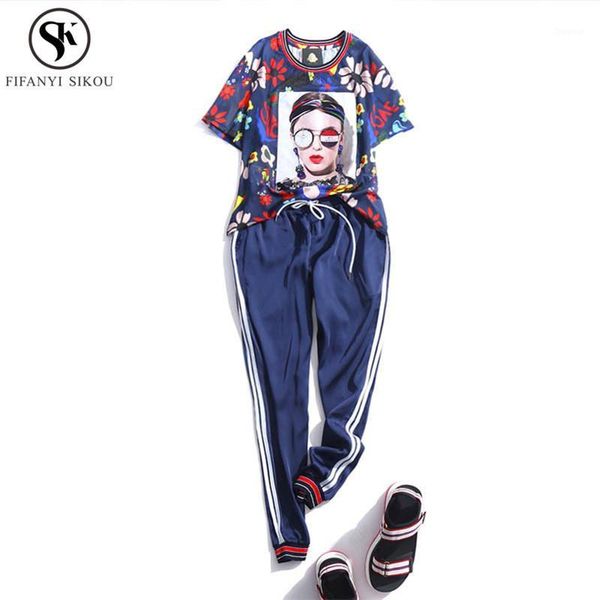 2 piece set women streetwear 2018 summer new fashion printing short sleeve elastic waist ankle-length pants women set lp331, White
2 piece set women streetwear 2018 summer new fashion printing short sleeve elastic waist ankle-length pants women set lp331, White