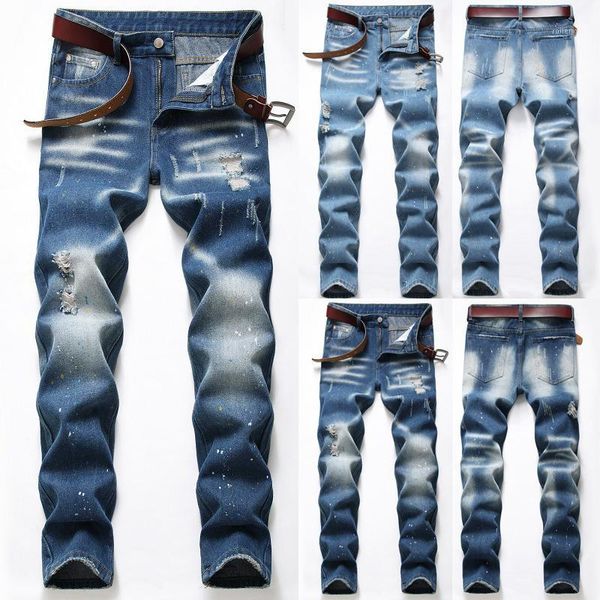 new fashion men skinny jeans slim fit pant denim pant rip jeans frayed casual men long1, Blue
new fashion men skinny jeans slim fit pant denim pant rip jeans frayed casual men long1, Blue
