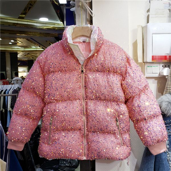 2020 winter bread coat for woman down cotton-padded embroidery jacket sequins loose short female girls students warm overcoat, Black
2020 winter bread coat for woman down cotton-padded embroidery jacket sequins loose short female girls students warm overcoat, Black