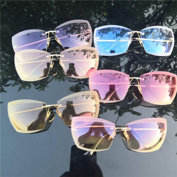 sunglasses women vintage frameless trimming fashion luxury square candy colors menuv400 fml, White;black
sunglasses women vintage frameless trimming fashion luxury square candy colors menuv400 fml, White;black