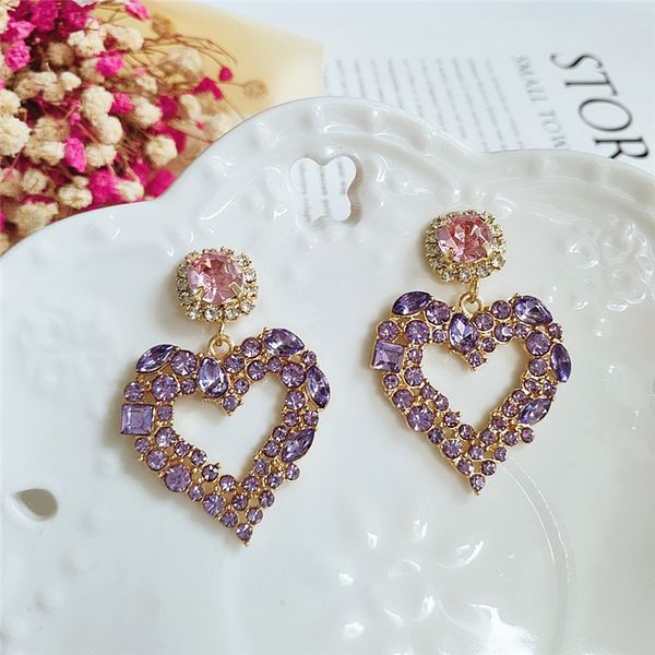 temperament bride diamond earrings heart-shaped exaggerated alloy full diamond earrings jewelry, Silver
temperament bride diamond earrings heart-shaped exaggerated alloy full diamond earrings jewelry, Silver